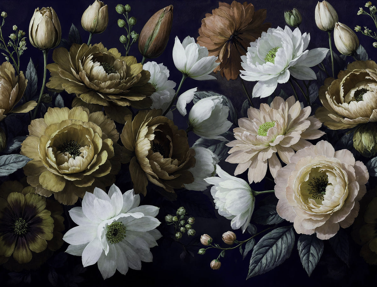 Bouquet in Bloom wall mural by Rebel Walls in Yellow, flat swatch