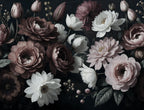 Bouquet in Bloom wall mural by Rebel Walls in Black, flat swatch