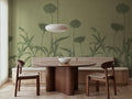 Floral Silhouette wall mural by Rebel Walls in Green, styled room