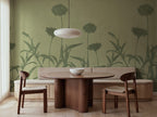 Floral Silhouette wall mural by Rebel Walls in Green, styled room