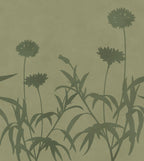 Floral Silhouette wall mural by Rebel Walls in Green, flat swatch