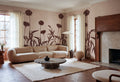 Floral Silhouette wall mural by Rebel Walls in Pink, styled room