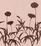 Floral Silhouette wall mural by Rebel Walls in Pink, flat swatch