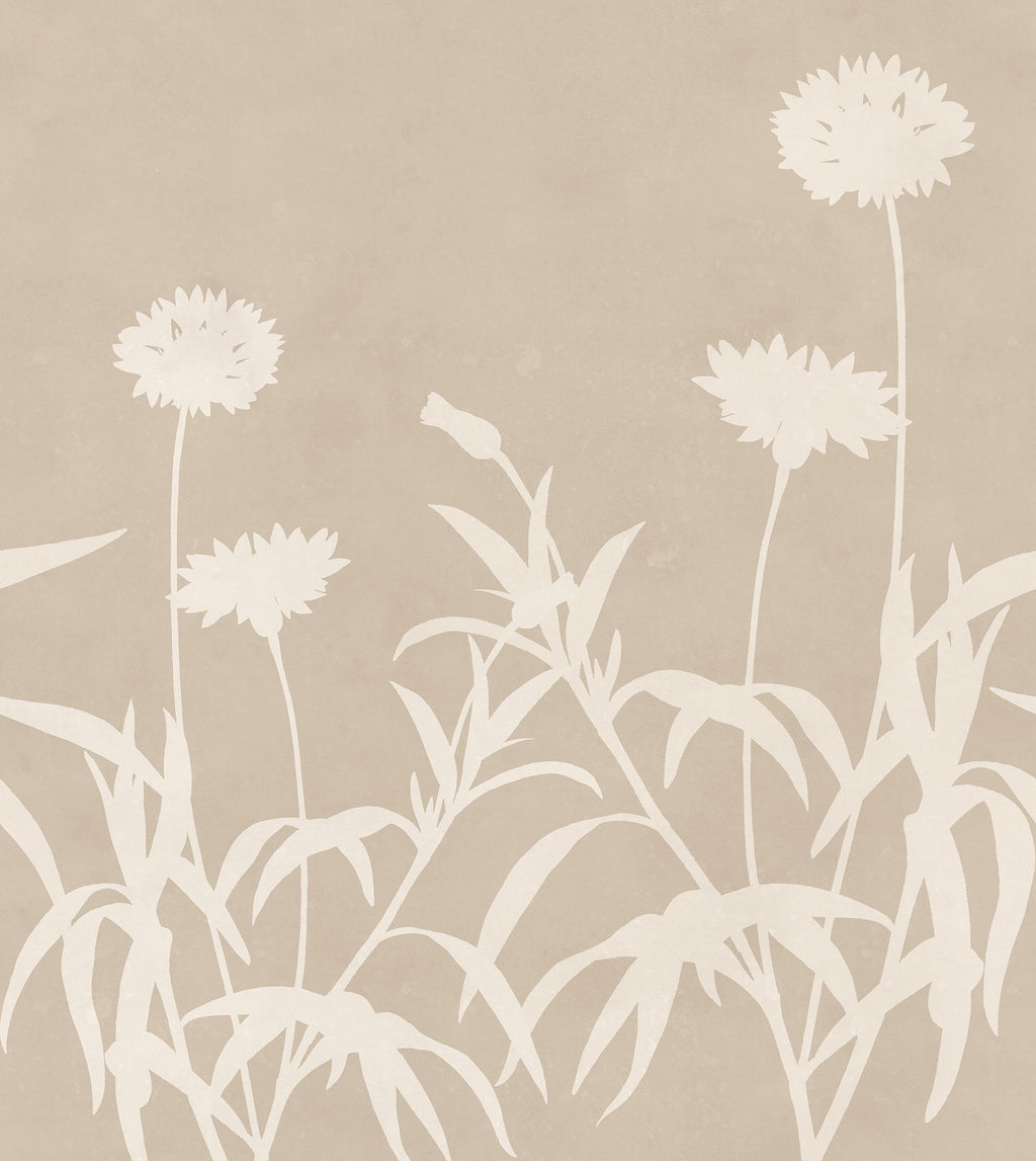 Floral Silhouette wall mural by Rebel Walls in Beige, flat swatch