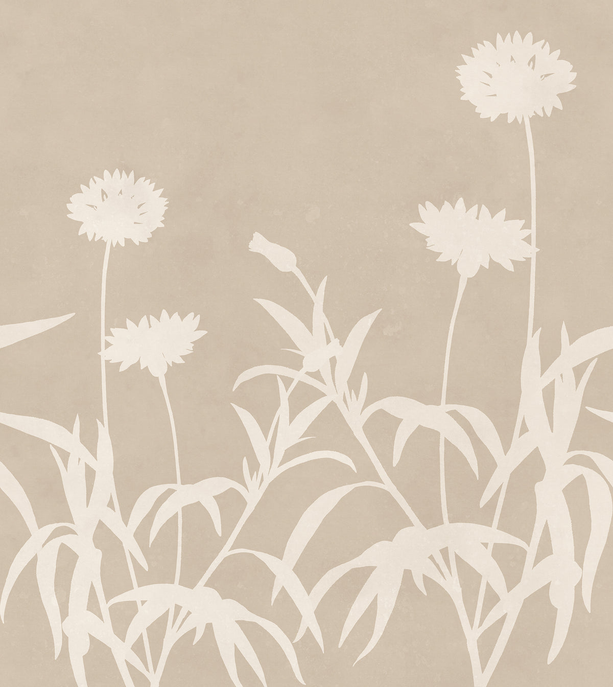 Floral Silhouette wall mural by Rebel Walls in Beige, flat swatch