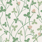 Clover Bloom wall mural by Rebel Walls in Green, flat swatch