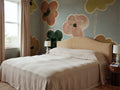 Paper Poppies wall mural by Rebel Walls in Blue, styled room