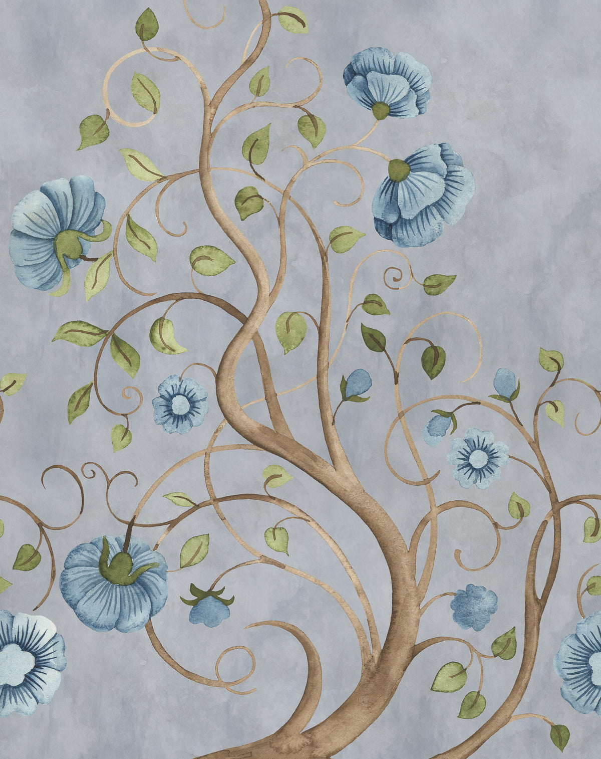 Big Poem wall mural by Rebel Walls in Blue, flat swatch