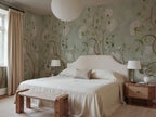 Big Poem wall mural by Rebel Walls in Green, styled room