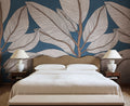 Ruby Lines wall mural by Rebel Walls in Blue – Dark Blue, styled room