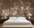Lovers Forest wall mural by Rebel Walls in Red – Burgundy, styled room