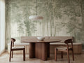 Lovers Forest wall mural by Rebel Walls in Green – Light Green, styled room