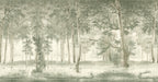 Lovers Forest wall mural by Rebel Walls in Sage Green, flat swatch