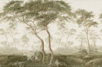 The Green Forest wall mural by Rebel Walls in Green, flat swatch – flat swatch showing the repeat, view 2
