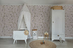Bird Chinoiserie wall mural by Rebel Walls in Pink, styled room