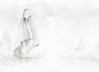 Sailing Boat wall mural by Rebel Walls in Grey, flat swatch