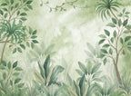 Leafy Greenery wall mural by Rebel Walls in Green, flat swatch
