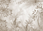 Leafy Greenery wall mural by Rebel Walls in Beige, flat swatch