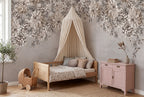 Serene Blossoms wall mural by Rebel Walls in Beige, styled room
