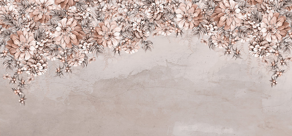 Serene Blossoms wall mural by Rebel Walls in Pink, flat swatch