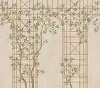 Chinoiserie Trellis wall mural by Rebel Walls in Beige – Sand, flat swatch
