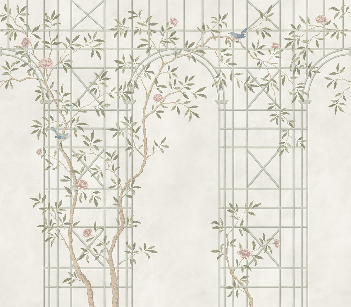 Chinoiserie Trellis wall mural by Rebel Walls in Beige, flat swatch