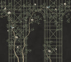 Chinoiserie Trellis wall mural by Rebel Walls in Black – Dark, flat swatch