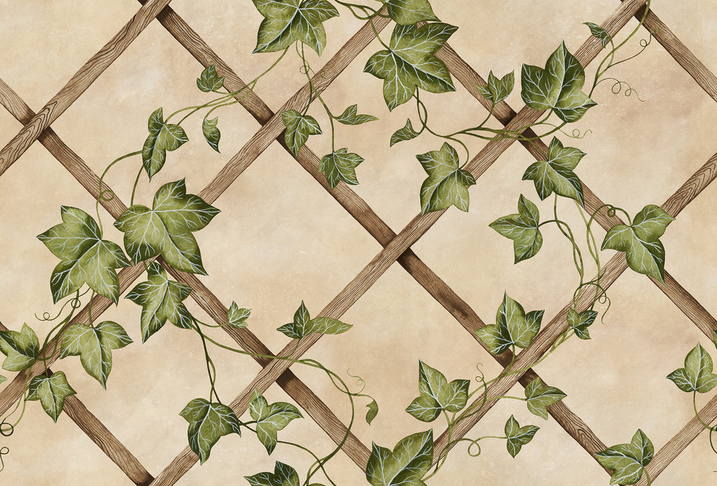 Ivy Trellis wall mural by Rebel Walls in Beige – Sand, flat swatch