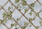 Ivy Trellis wall mural by Rebel Walls in Blue, flat swatch