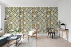 Garden of Secrets wall mural by Rebel Walls in Green, styled room