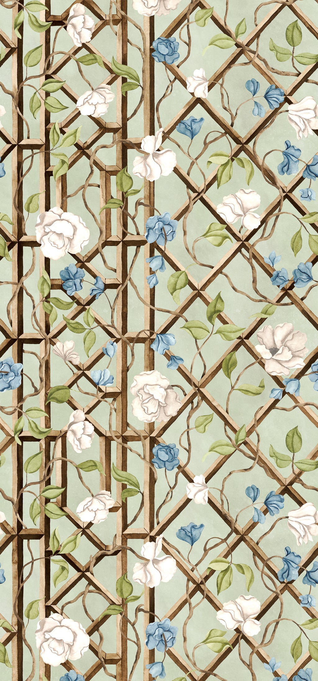 Garden of Secrets wall mural by Rebel Walls in Green, flat swatch