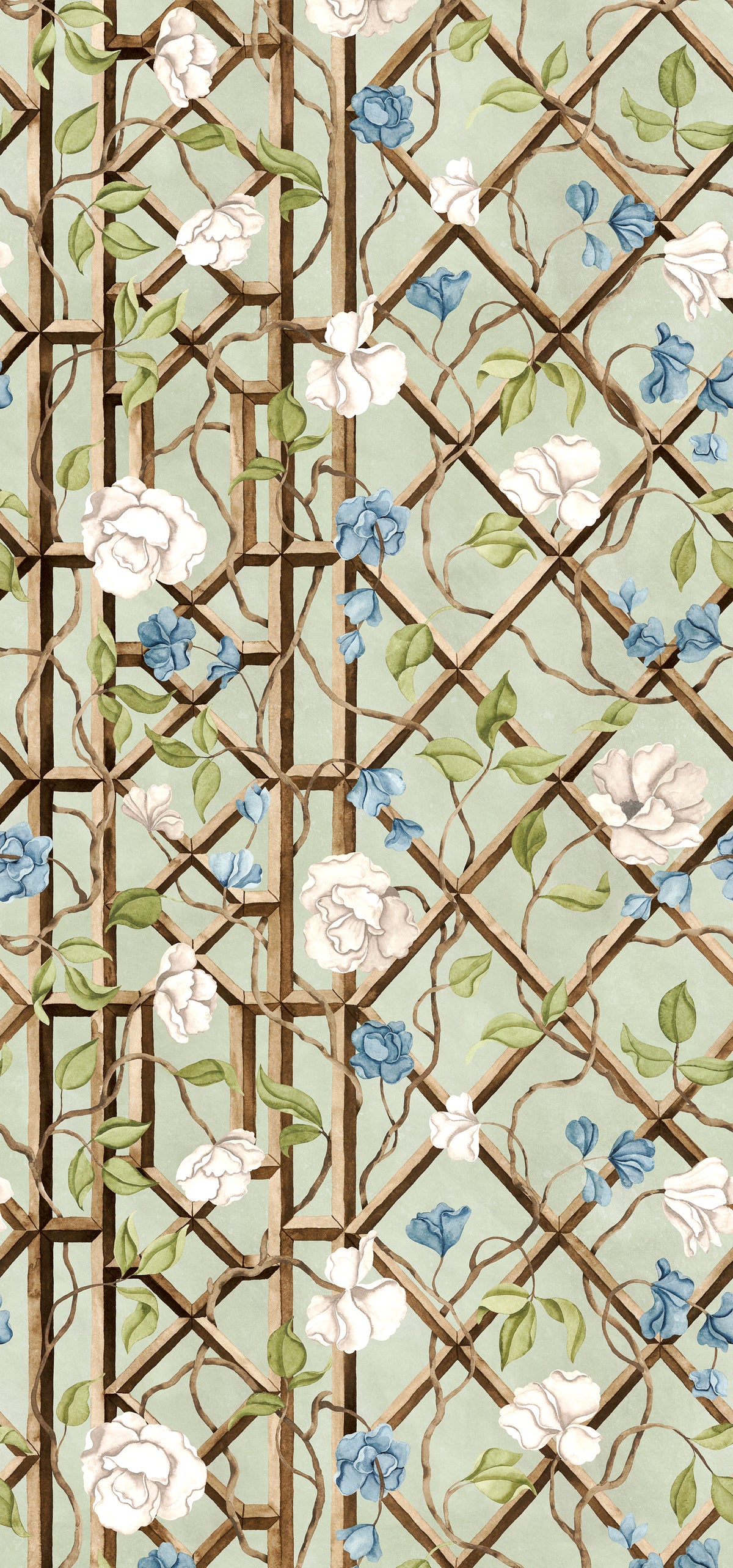 Garden of Secrets wall mural by Rebel Walls in Green, flat swatch