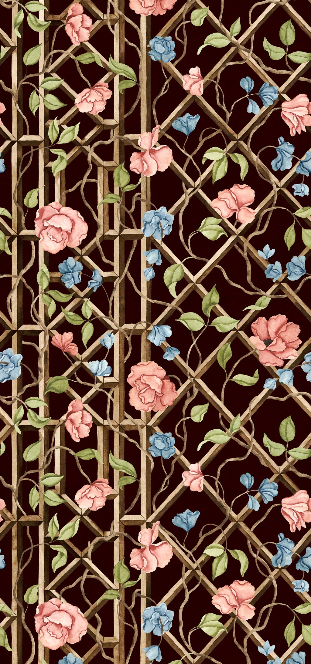 Garden of Secrets wall mural by Rebel Walls in Black, flat swatch