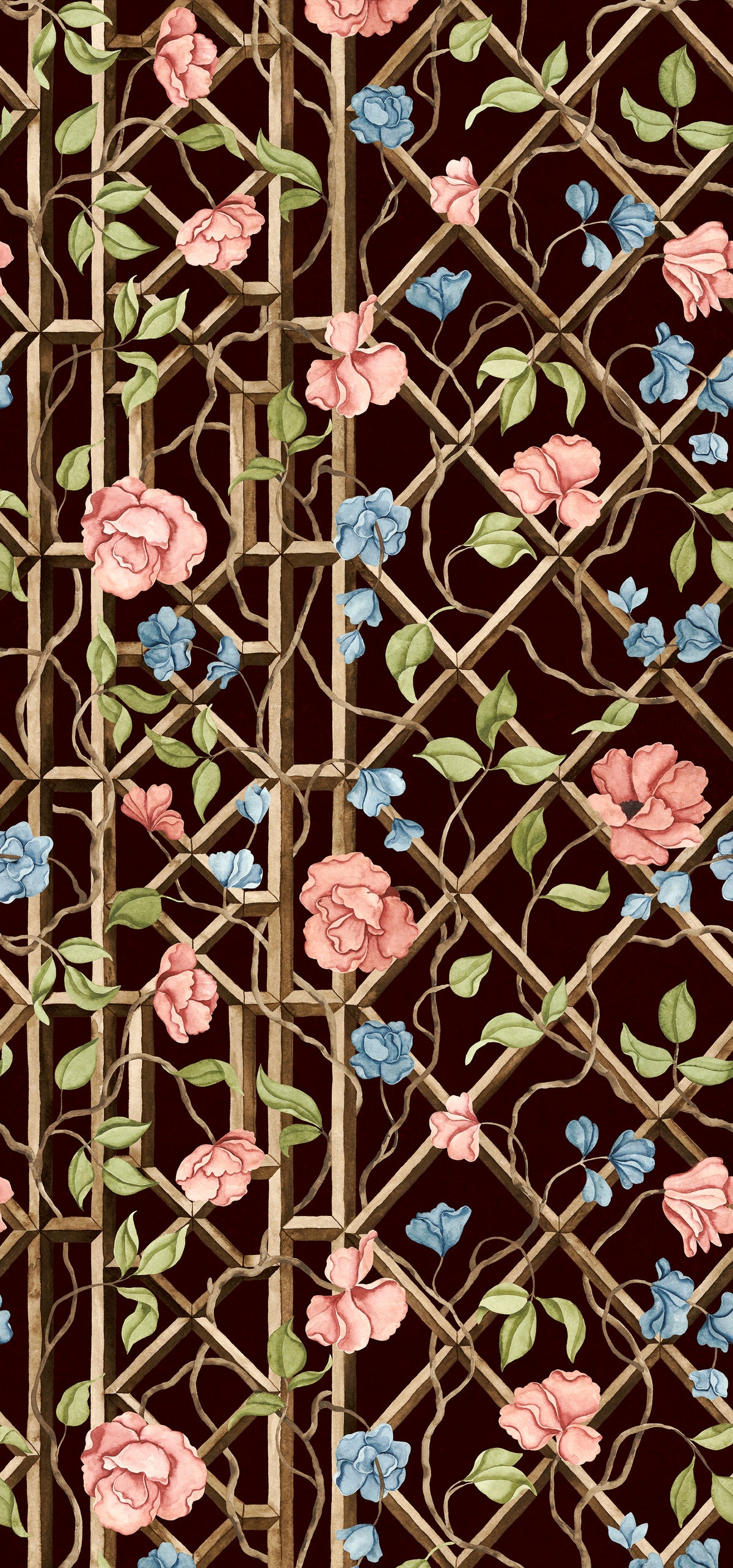 Garden of Secrets wall mural by Rebel Walls in Black, flat swatch