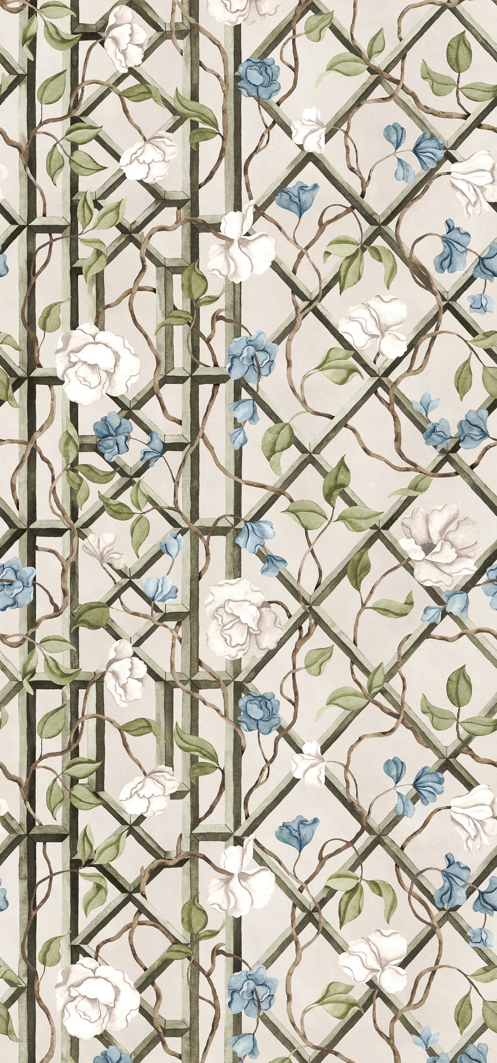 Garden of Secrets wall mural by Rebel Walls in Blue, flat swatch