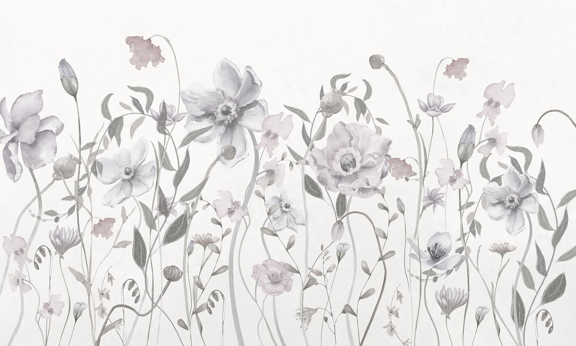 Spring Garden wall mural by Rebel Walls in Grey, flat swatch