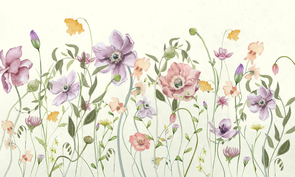 Spring Garden wall mural by Rebel Walls in Pink, flat swatch