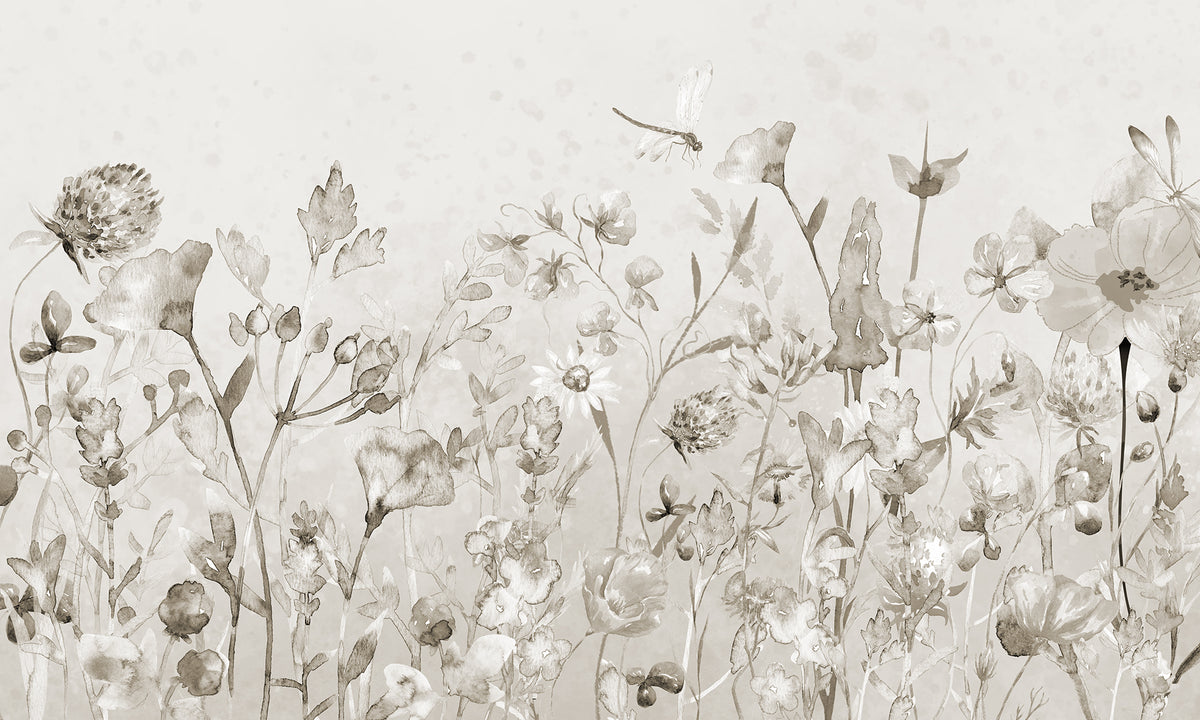Dreamy Garden wall mural by Rebel Walls in Grey, flat swatch