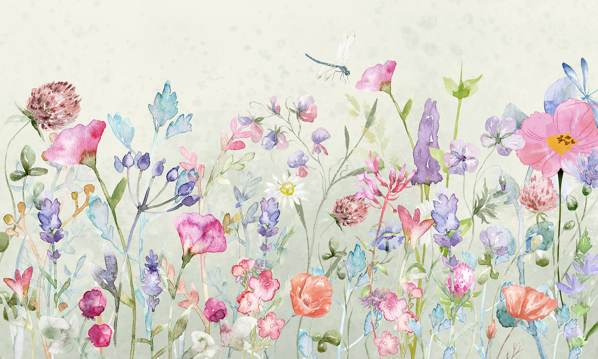 Dreamy Garden wall mural by Rebel Walls in Pink, flat swatch