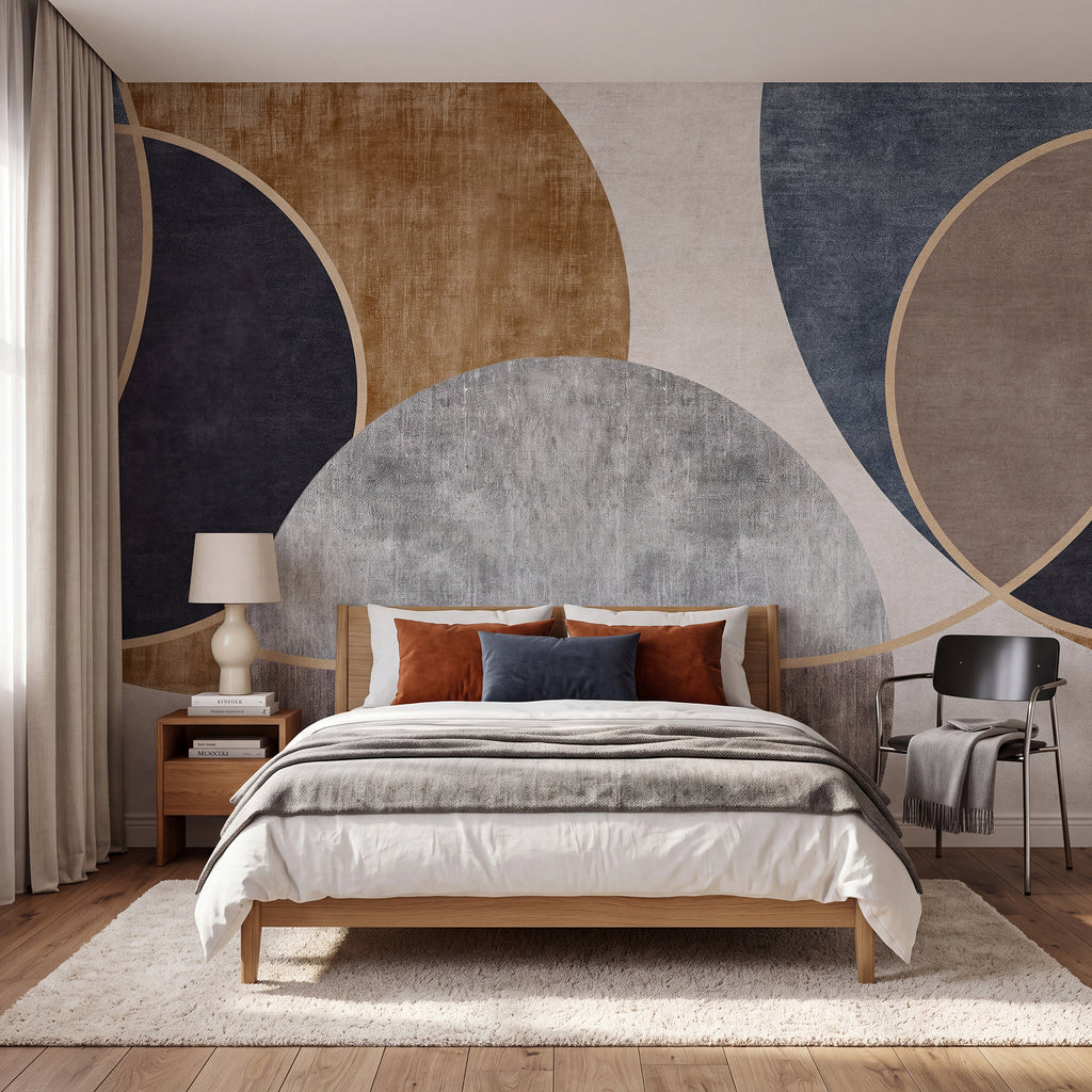 Geometry Mural wall mural by Rebel Walls in Multicolour, styled room