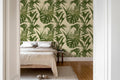 Shapes of Leaves wall mural by Rebel Walls in Green, styled room