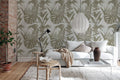 Shapes of Leaves wall mural by Rebel Walls in Beige, styled room
