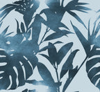 Shapes of Leaves wall mural by Rebel Walls in Blue, flat swatch