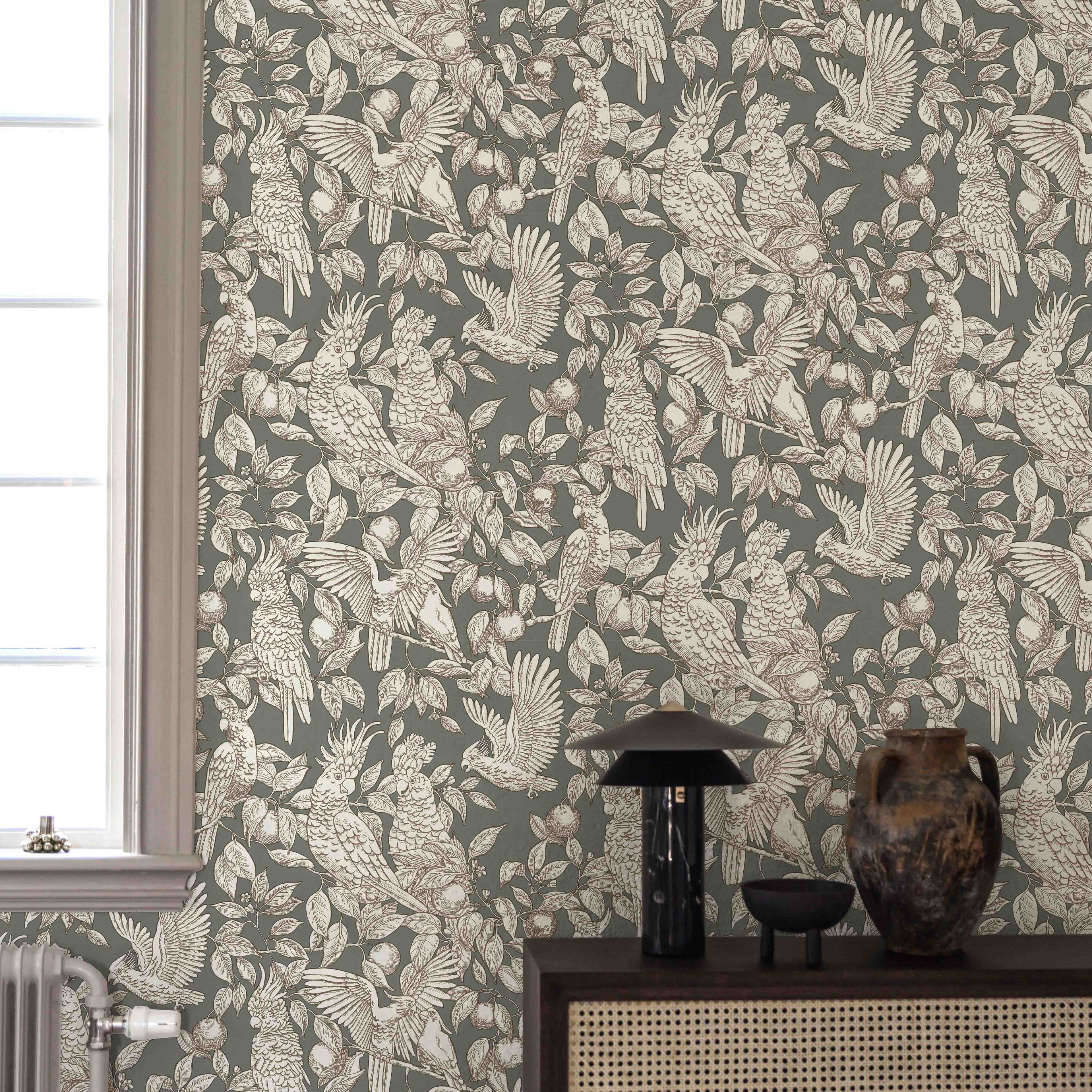 Talk about Cockatoos wallpaper by Langelid/von Bromssen - animals design in Green