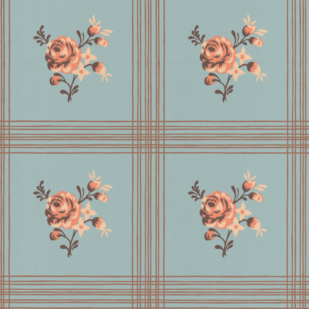 Rose wallpaper by Langelid/von Bromssen - floral design in Teal