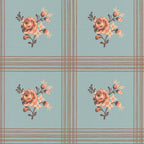 Rose wallpaper by Langelid/von Bromssen - floral design in Teal