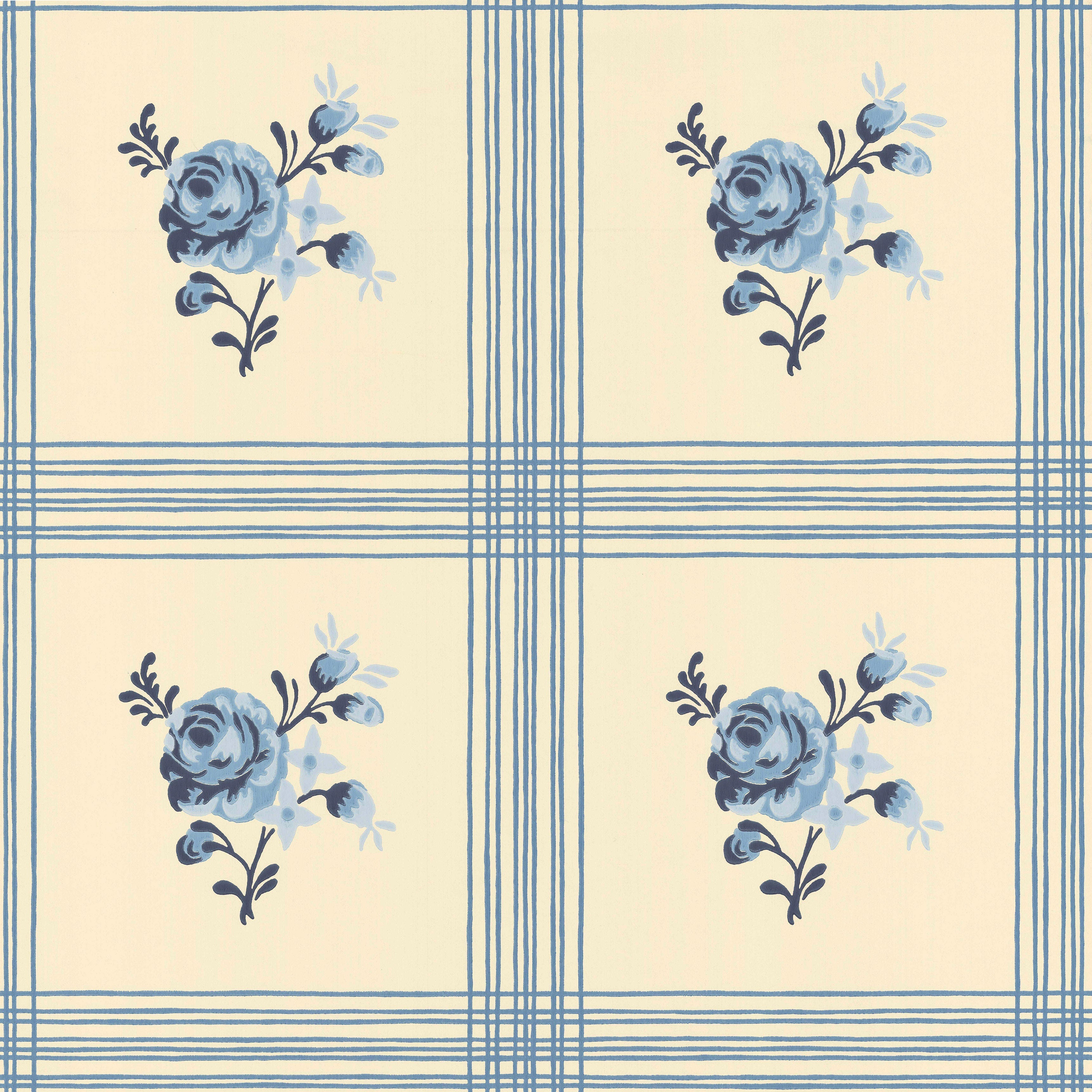 Rose wallpaper by Langelid/von Bromssen - floral design in Cream