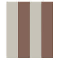 Magnus Stripe wallpaper by Sandberg, flat swatch of terracotta-brown and greige broad stripes