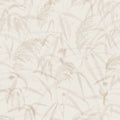 Anna wallpaper by Sandberg, delicate watercolour reeds and birds in pale cream, flat swatch