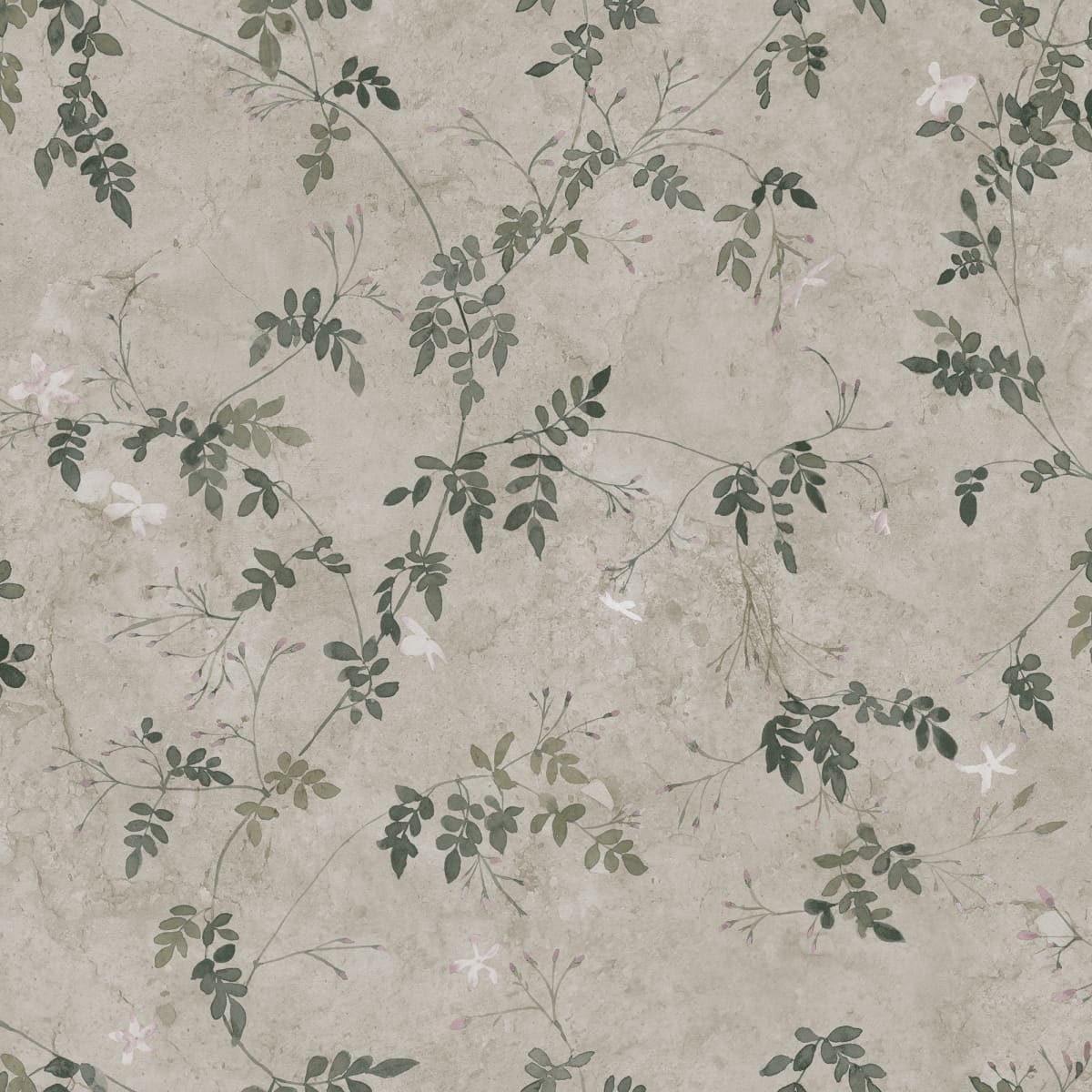 Irene Olive Green wallpaper by Sandberg – botanical design
